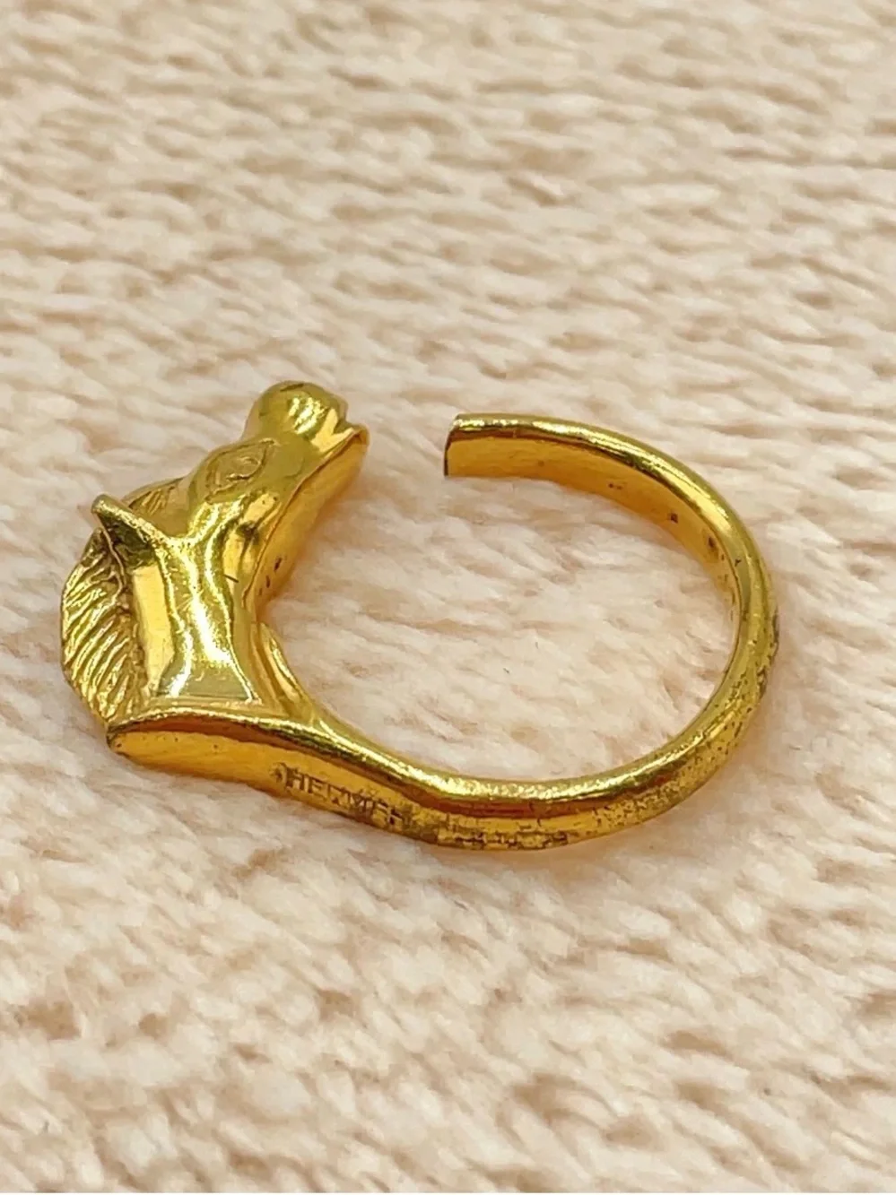 Hermès Cheval Horse Head Open Ring Gold Vintage France - Picture 3 of 8